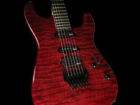 Charvel Custom Shop San Dimas Quilt Top Electric Guitar Trans Black Cherry Supply