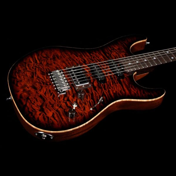 Used 2016 ESP Exhibition Limited Snapper CTM NAMM Display Electric Guitar Tiger Eye Quilt For Discount