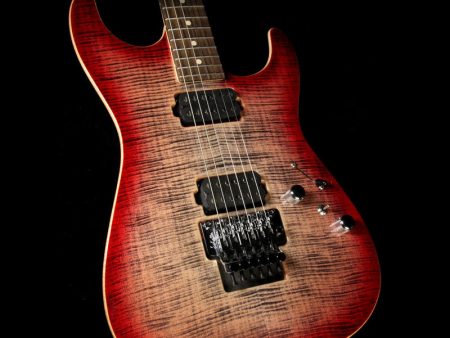 Used 2017 Tom Anderson Guitarworks Drop Top Electric Guitar Natural Black to T-Red Burst Online Hot Sale