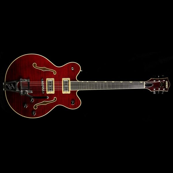 Used Gretsch G6609TFM-DCH Players Edition Broadkaster Electric Guitar with Bigsby Dark Cherry Fashion